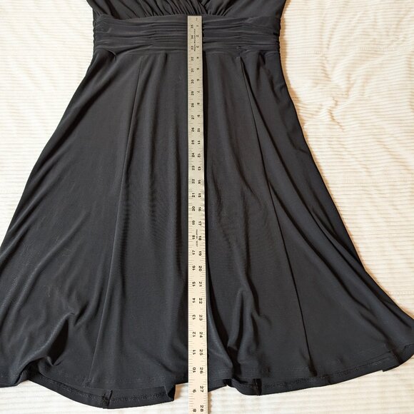 Evan Picone Little Black Dress short sleeve 12 EUC cummerbund waist - Picture 9 of 12